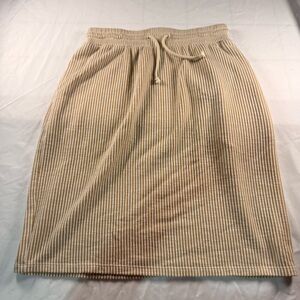 DownEast Beige Striped Pencil Skirt